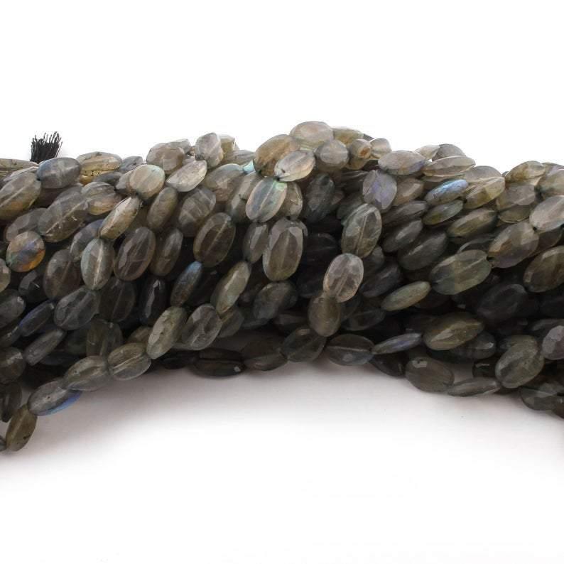 5 Strands Natural Labradorite Faceted Oval Beads Strand 13 inches 10-13mm - Jalvi & Co.