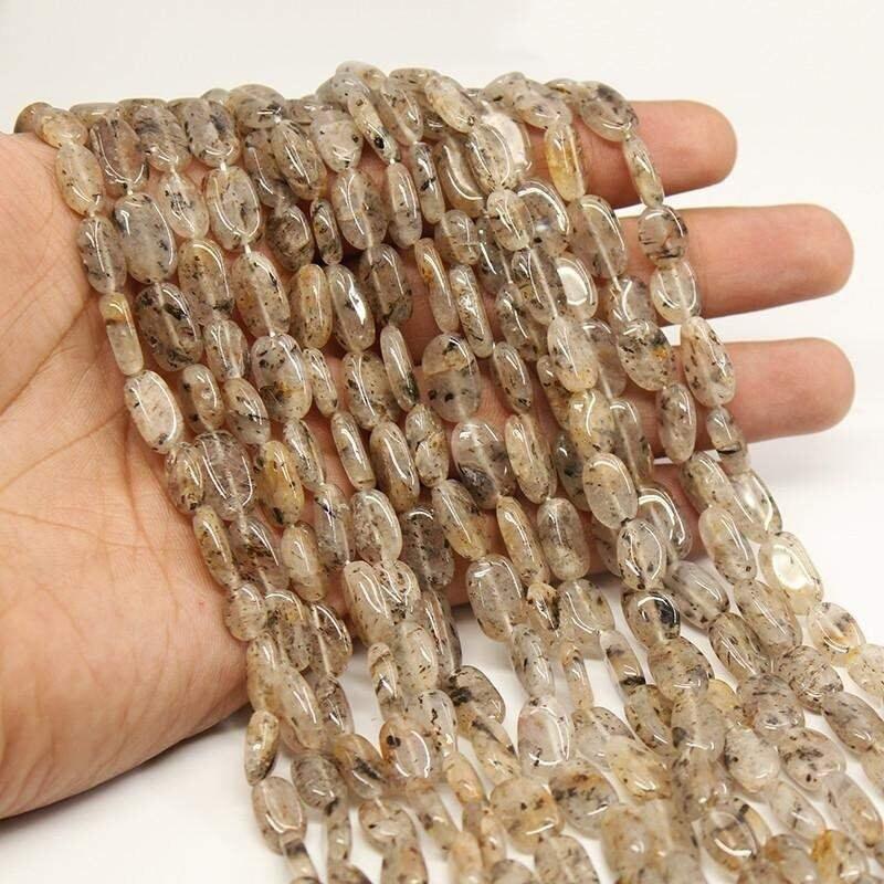 5 Strands Natural Moss Quartz Smooth Loose Oval Beads Strand 11mm 13mm 13" - Jalvi & Co.