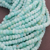 5 Strands Natural Peru Opal Faceted Rondelle Beads Strand 12 inches 4-5mm
