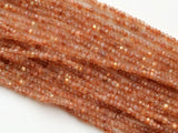 5 Strands Natural Sunstone Faceted Rondelle Beads Strand 13 inches 3-4mm