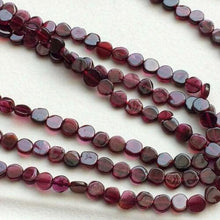 Load image into Gallery viewer, 5 Strands Red Garnet Smooth Round Coin Loose Gemstone Beads Strand 13&quot; 6mm - Jalvi &amp; Co.