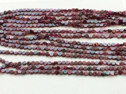 5 Strands Red Garnet Smooth Round Coin Loose Gemstone Beads Strand 13" 6mm - Jalvi & Co.