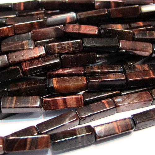 5 Strands Red Tiger Eye Smooth Polished Loose Rectangle Spacer Beads 6mm 8mm 13