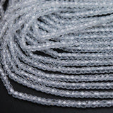 5 Strands White Zircon Faceted Rondelle Loose Gemstone Beads Strand 16 inches 3mm