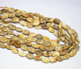 5 x 13 inch, 10-12mm, Brown Picture Jasper Smooth Oval Beads, Picture Jasper Beads