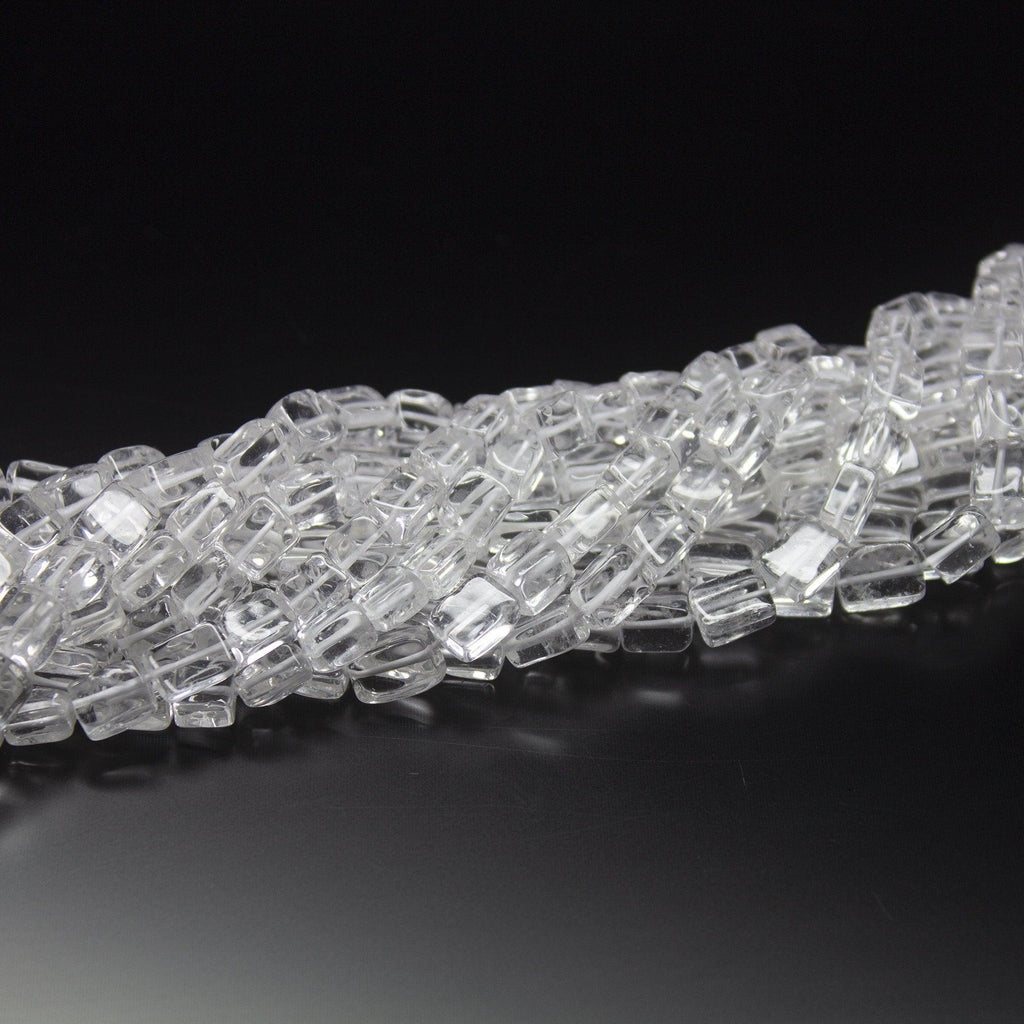 5 x 13 inch, 5-7mm, White Quartz Smooth Rectangle Beads Necklace, Quartz Beads - Jalvi & Co.