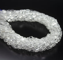 Load image into Gallery viewer, 5 x 13 inch, 5-7mm, White Quartz Smooth Rectangle Beads Necklace, Quartz Beads - Jalvi &amp; Co.