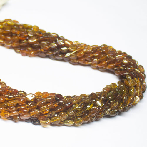 5 x 14 inch, 6-8mm, Multi Color Petro Tourmaline Smooth Oval Beads, Tourmaline Beads - Jalvi & Co.