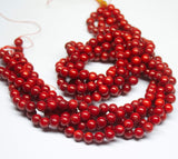 5 x 16 inches, 7mm, Red Jasper Smooth Wheel Round Beads, Jasper Beads