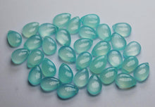 Load image into Gallery viewer, 50 Matched Pair, Aaa Quality, Aqua Chalcedony Smooth Pear Shape Briolettes, 8X12mm - Jalvi &amp; Co.