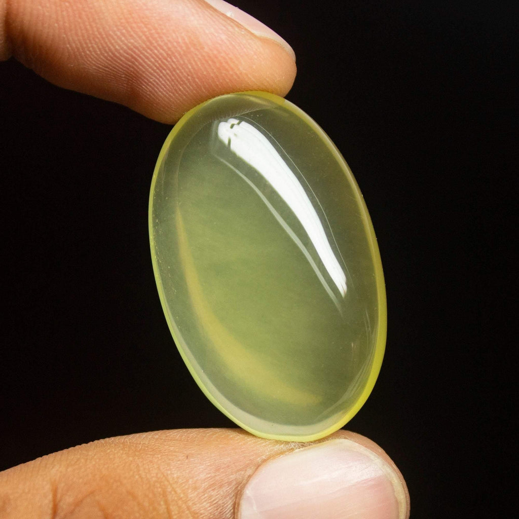 53 carats, 33x20mm, Natural Lemon Quartz Smooth Polished Heart Cabochon Loose Gemstone - Jalvi & Co.