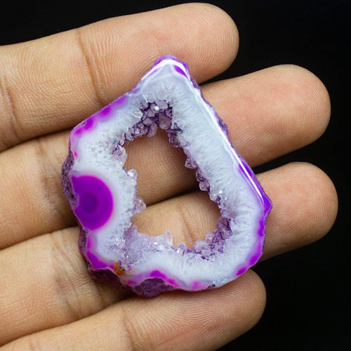 53 carats, 40x34mm, Natural Purple Window Druzy Slice Loose Gemstone - Jalvi & Co.