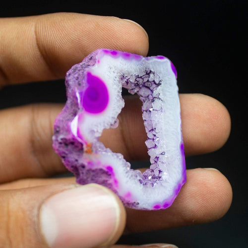 53 carats, 40x34mm, Natural Purple Window Druzy Slice Loose Gemstone - Jalvi & Co.