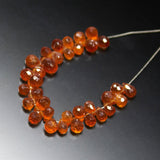 56mm, Natural Spessartine Faceted Onion Teardrop Briolette Gemstone Beads