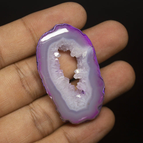 57 carats, 45x26mm, Natural Purple Window Druzy Slice Loose Gemstone - Jalvi & Co.