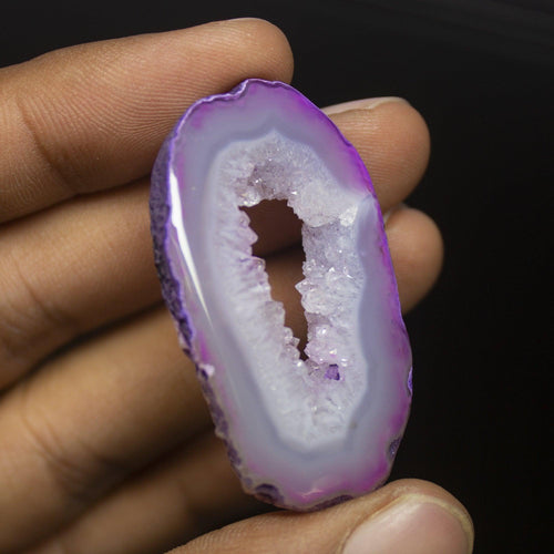57 carats, 45x26mm, Natural Purple Window Druzy Slice Loose Gemstone - Jalvi & Co.