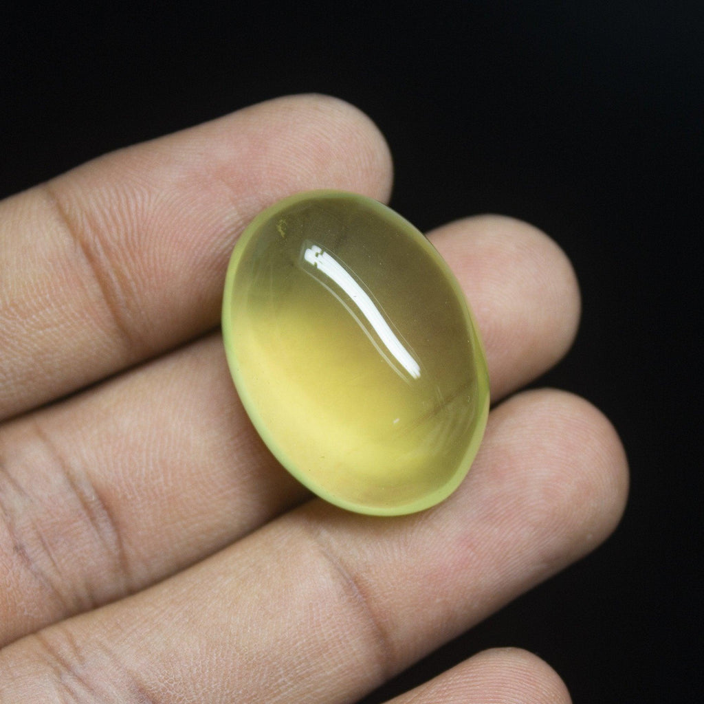 58 carats, 28x20mm, Natural Lemon Quartz Smooth Polished Oval Cabochon Loose Gemstone - Jalvi & Co.