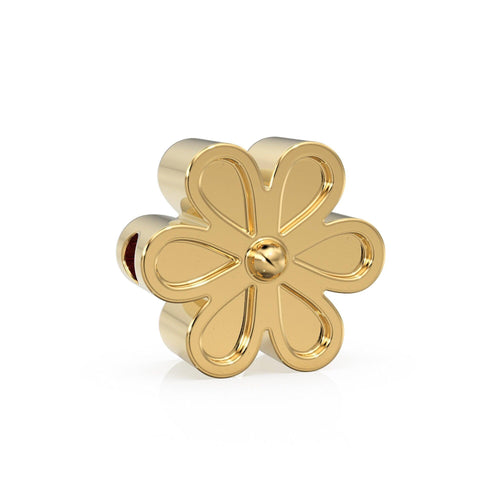 5mm 18k Solid Yellow Gold Fancy Daisy Flower Design Spacer Finding Beads Quantity: (2 pieces) or (5 pieces) - Jalvi & Co.
