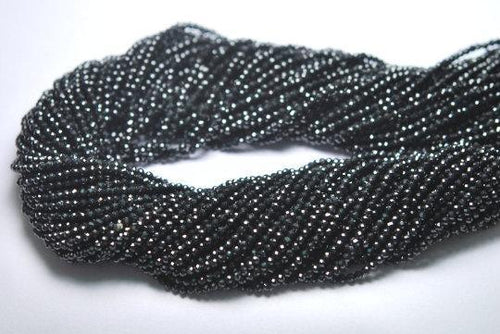 5X13 Inch Black Spinel Machine Cut Quality Finest Quality Micro Faceted Rondelles 2.25mm - Jalvi & Co.