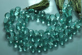 5X8 Inches Strand,Green Amethyst Quartz Faceted Heart Shape Briolette, 11mm Approx