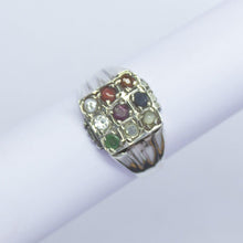 Load image into Gallery viewer, 6.2g, Handmade Natural Navratna Ring 925 Sterling Silver Ring, 9 gemstone ring - Jalvi &amp; Co.