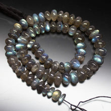 Load image into Gallery viewer, 6.5 inches, 7-9mm, Natural Labradorite Smooth Rondelle Shape Loose Gemstone Beads - Jalvi &amp; Co.