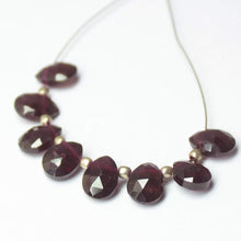 Load image into Gallery viewer, 6-8mm Natural Red Garnet Faceted Pear Drop Briolette Beads Garnet Beads - Jalvi &amp; Co.