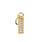 6 Baguette Diamond Bar Charm  / 18k Solid Gold Diamond Pendant / Baguette Diamond 14k Gold Pendant / Petite Diamond Charm / Sale