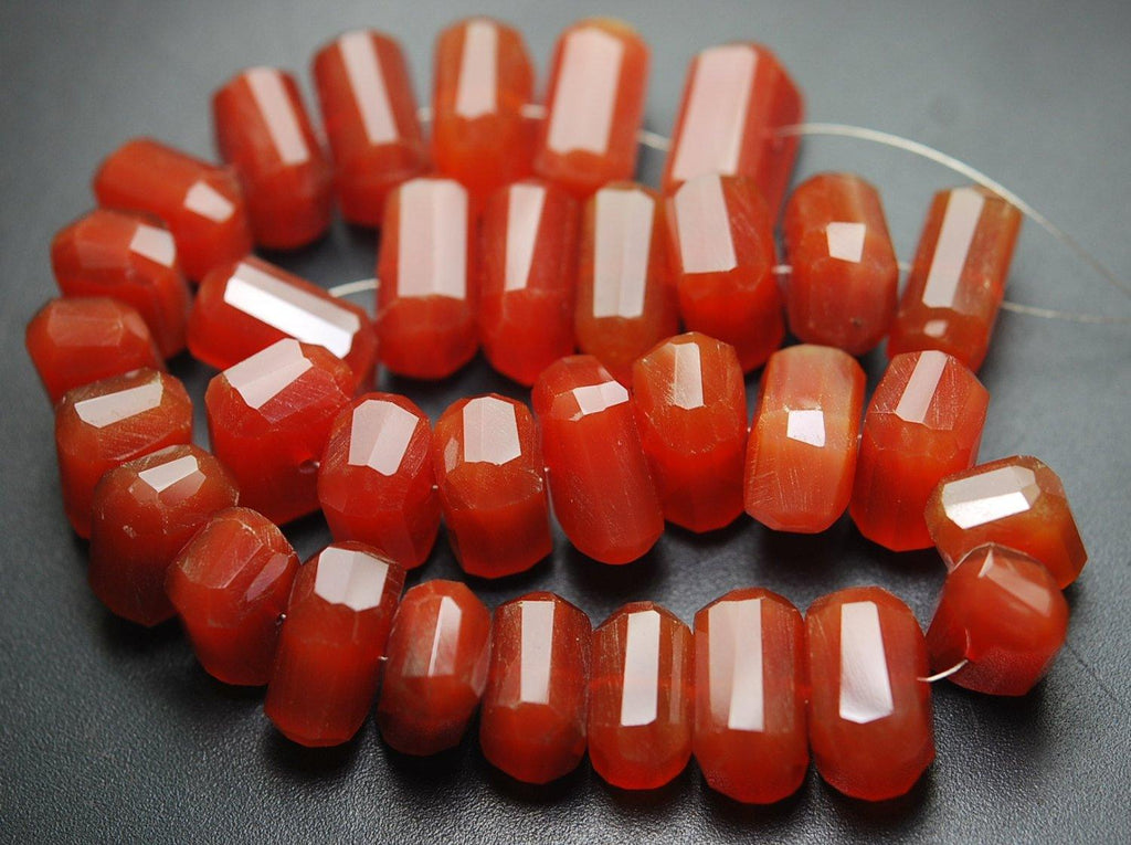 6 Inch Long Strand, Natural Carnelian Faceted Fancy Cut Nuggets Size 12-15mm Size - Jalvi & Co.