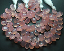 Load image into Gallery viewer, 6 Inch Strand,Super Finest Rose Pink Chalcedony Smooth Pear Briolettes, 8X12mm Large Size - Jalvi &amp; Co.