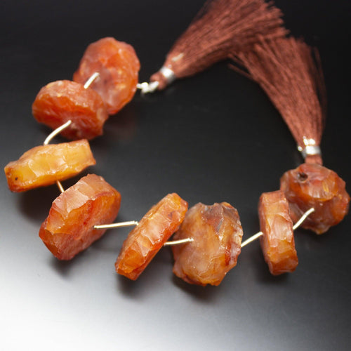 6 inches, Carnelian Rough Hammered Round Coin Shape Gemstone Beads, Carnelian Beads, 22-28mm - Jalvi & Co.