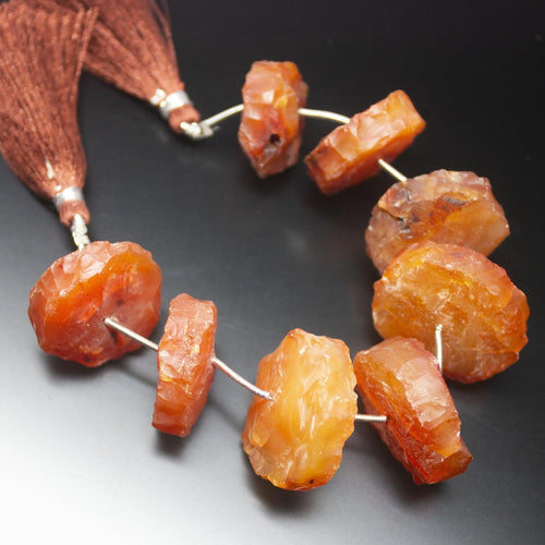 6 inches, Carnelian Rough Hammered Round Coin Shape Gemstone Beads, Carnelian Beads, 22-28mm - Jalvi & Co.