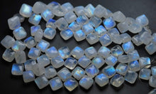 Load image into Gallery viewer, 6 Inches Flashy Rainbow Moonstone Smooth Cushion Shape Briolettes, 7.5-8mm Size - Jalvi &amp; Co.
