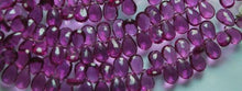 Load image into Gallery viewer, 6 Inches Rhodolite Garnet Quartz Faceted Pear Briolette Size 10mm Approx - Jalvi &amp; Co.