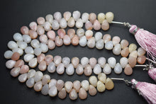 Load image into Gallery viewer, 6 Inches Strand, Natural Pink Opal Faceted Pear Shaped Briolettes, 7X5mm - Jalvi &amp; Co.