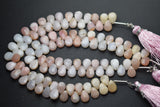 6 Inches Strand, Natural Pink Opal Faceted Pear Shaped Briolettes, 7X5mm