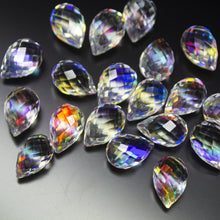 Load image into Gallery viewer, 6 Match Pair, Rainbow Quartz Faceted Drops Briolettes Beads 10X14mm - Jalvi &amp; Co.