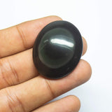 62 carats, 36x30x10mm, Rainbow Obsidian Smooth Plain Oval Cabochon Loose Gemstone