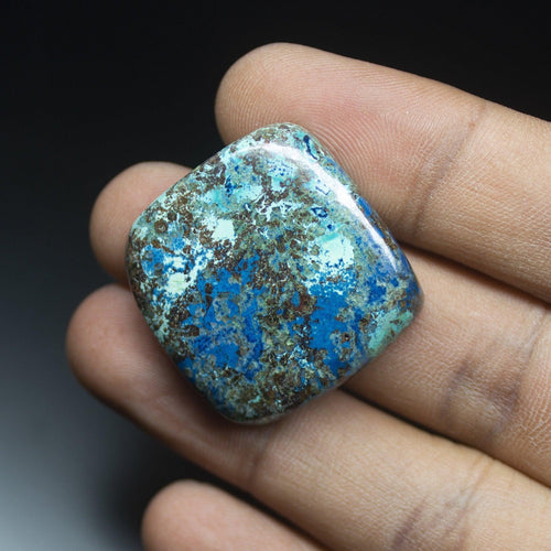 66 carats, 29x28mm, Natural Azurite Smooth Polished Square Cabochon Loose Gemstone - Jalvi & Co.