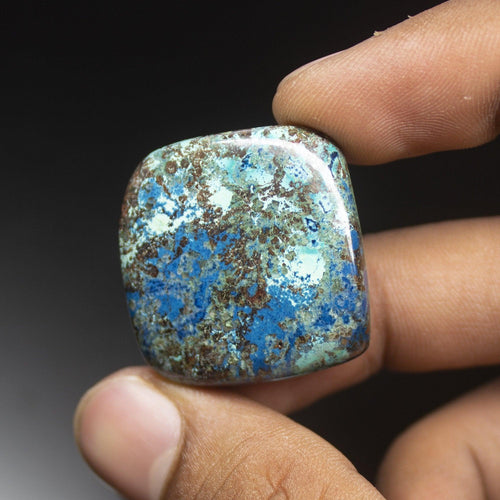 66 carats, 29x28mm, Natural Azurite Smooth Polished Square Cabochon Loose Gemstone - Jalvi & Co.