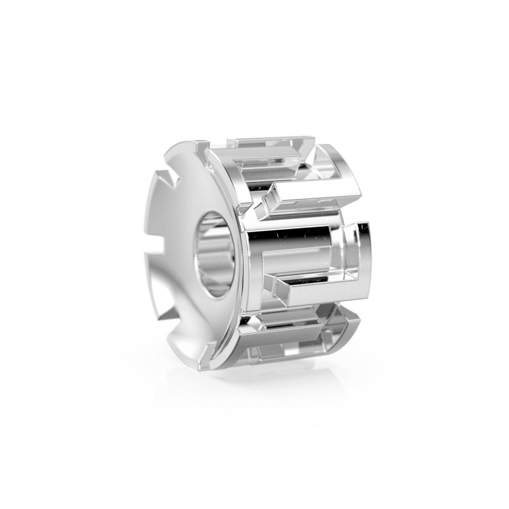 6mm Designer 18k Solid Yellow Gold Bead / Fancy Spacer Handmade Findings / Hefty 6mm Large Hole European Beads / Jewelry Making Supplies - Jalvi & Co.