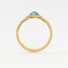 Load image into Gallery viewer, 6MM Ethiopian Fire Opal Engagement Ring in 18k Gold / Opal Diamond Ring Available in Gold Rose Gold White Gold/ Gemstone Ring/ Cocktail Ring - Jalvi &amp; Co.