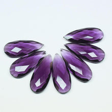 Load image into Gallery viewer, 6pc, 18mm, Purple Amethyst Quartz Faceted Pear Drop Briolette Matching Pair - Jalvi &amp; Co.