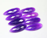 6pc, 35mm, Natural Purple Chalcedony Faceted Pear Drop Briolette Loose Gemstone Beads, Chalcedony Briolettes, Chalcedony Beads