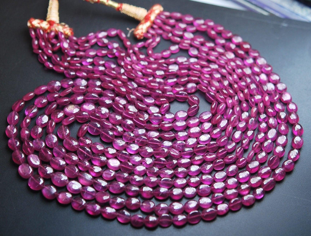 6X20 Inches Strands, Natural Pink Sapphire Smooth Oval Nuggets Shape, 6-9.5mm - Jalvi & Co.