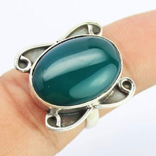 Load image into Gallery viewer, 7.47g, Handmade Natural Green Onyx Oval Designer 925 Sterling Silver Ring, Green Onyx Ring - Jalvi &amp; Co.