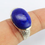 7.47g, Handmade Natural Lapis Lazuli Designer 925 Sterling Silver Ring, Lapis Ring