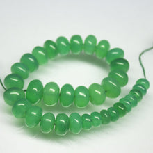 Load image into Gallery viewer, 7.5 inch, 6mm 10mm, Natural Green Onyx Smooth Rondelle Shape Beads Strand, Onyx Beads - Jalvi &amp; Co.