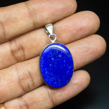 Load image into Gallery viewer, 7.8gm Natural Lapis Lazuli Oval Shape 925 Sterling Silver Bezel Pendant, Lapis Lazuli Pendant - Jalvi &amp; Co.