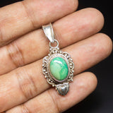 7.8gm Natural Turquoise Oval Shape 925 Sterling Silver Bezel Pendant, Turquoise Pendant